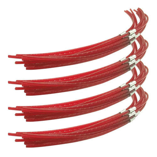 40Pcs 39cm Nylon Trimmer Line for Bosch ART 26 Combitrim, F016800181 Cutting Line with Buckle, Red - 1