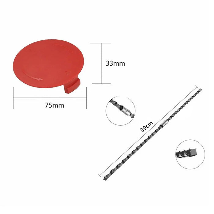 For Bosch AFS 23-37 Strimmer 10PCS Lawn Mower Trimming Wires + 1PC Mower Cap - 6
