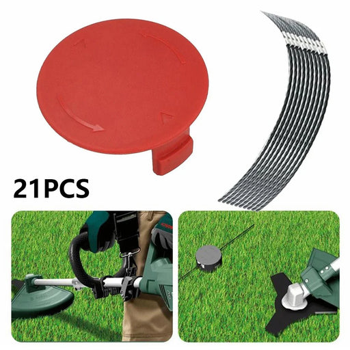 1 Cap+20 Mower Trimming Wires for Bosch AFS 23-37 Lawn Mower Replacement Tools - 1