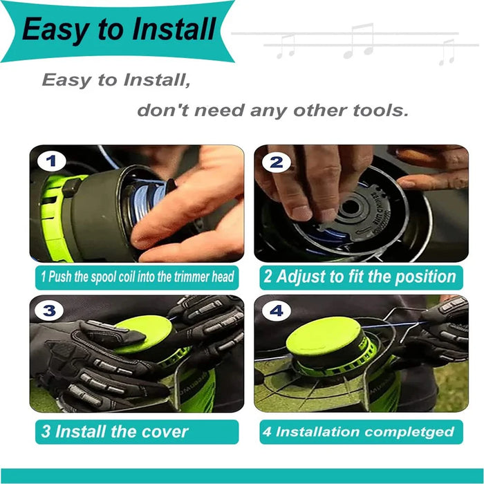 12Pcs Lawn Mower Spool for Makita Akkusense Replacement Wire Reel, 196146-9 / 195858-1 - 5