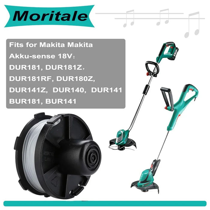 For Makita Akkusense DUR181Z / DUR181RF / DUR181 Lawn Mower 1 Spool Thread Reel+1 Spool Cap+1 Spring - 7