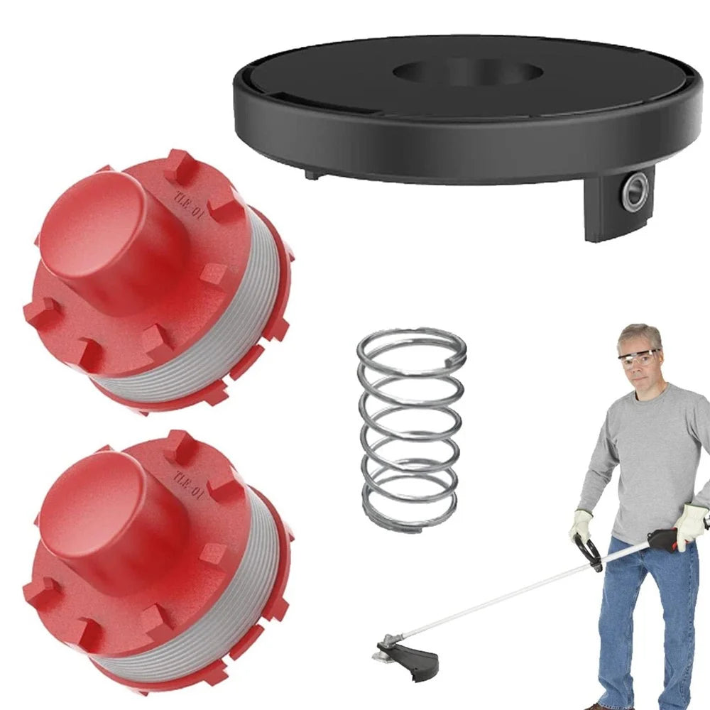 2 Spool+1 Cap+1 Coil Spring for Einhell Lawn Mower Replacement Parts Set - 4