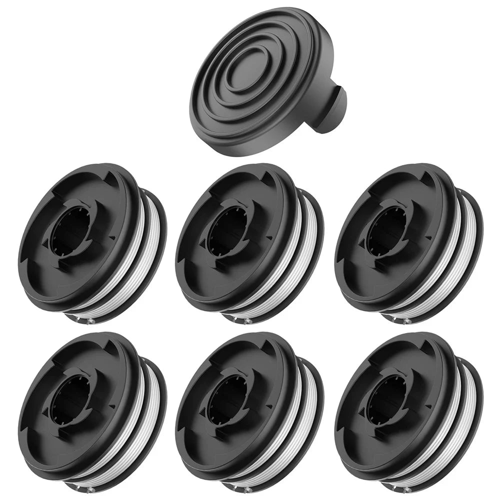 For Einhell RTV 400 / RTV 550 / RTV 550 / 1 Lawn Mower 6 Spool + 1 Cap Spare Part, 3405685 / TLE-02-1 - 1