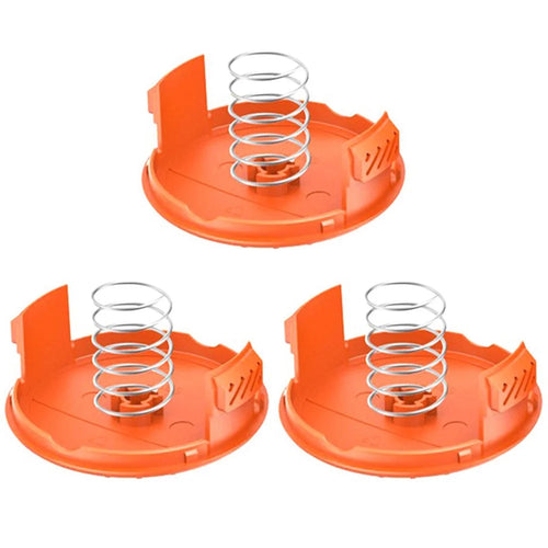 For Black & Decker GH400 / GH500 / GH600 3 Spool Cap + 3 Spring Lawn Mower Parts, RC-100-P - 1