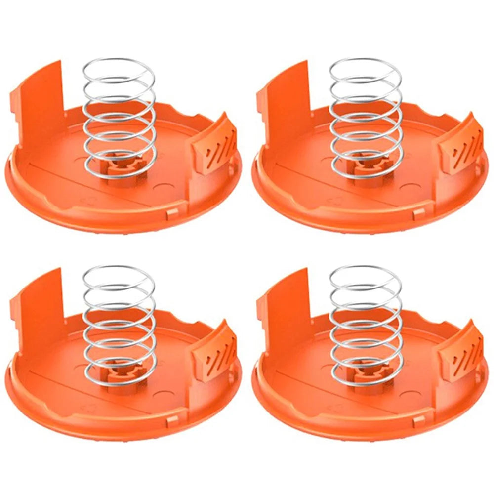 RC-100-P Lawn Mower Parts for Black & Decker ST6600 / ST7000 / LSTE523 4xSpool Cap + 4xSpring - 1