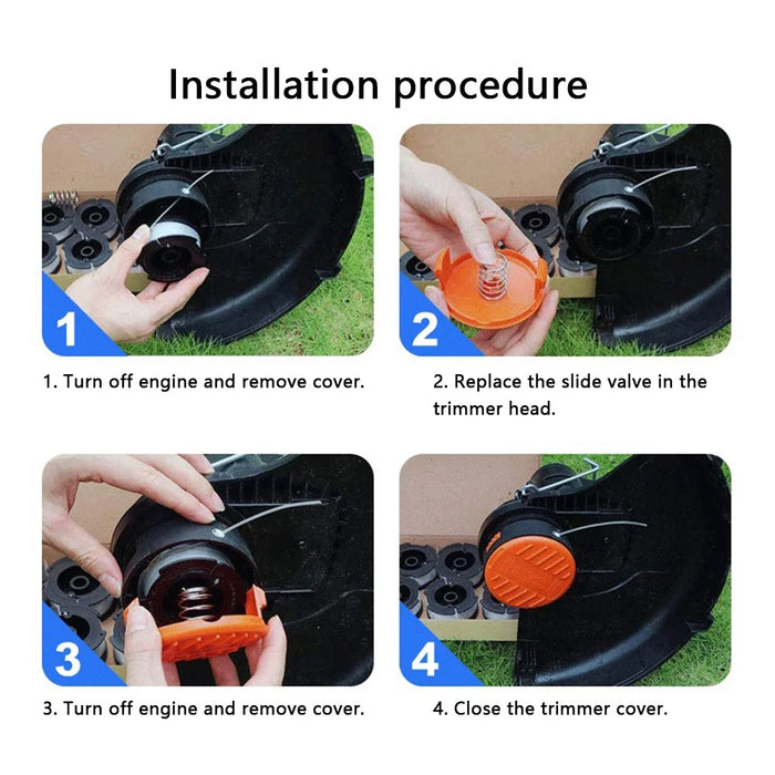 Lawn Mower Parts for Black & Decker GH400 / GH500 / GH600 6 Spool Cap + 6 Spring, RC-100-P - 6