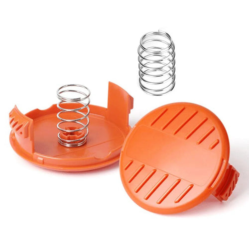 2 Spool Cap with 2 Spring for Black & Decker GH400 / GH500 / GH600 Lawn Mower Parts, RC-100-P - 1