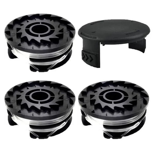 TLP-01+TLP-01-1 For Parkside PRTA 20-Li A1-IAN 311046 Lawn Mower Replacement 3 Spool + Spool Cap - 1