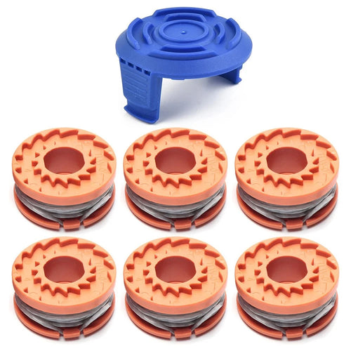 Lawn Mower Parts for Spear and Jackson / Mac Allister / Qualcast / Worx 6 Spool + Spool Cap TLW-01-1 - 1