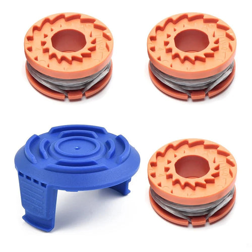 3 Spools WX150 + 1 Spool Caps TLW-01-1 for Spear & Jackson / Mac Allister / Qualcast / Worx - 1