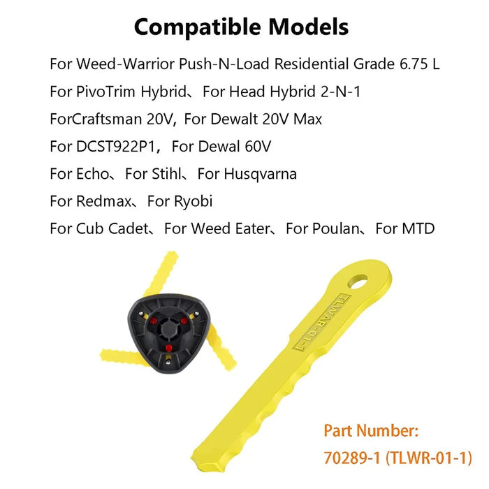 30PCS Replacement Blades for Weed Warrior Lawn Mower 70289-1 (TLWR-01-1) - 6