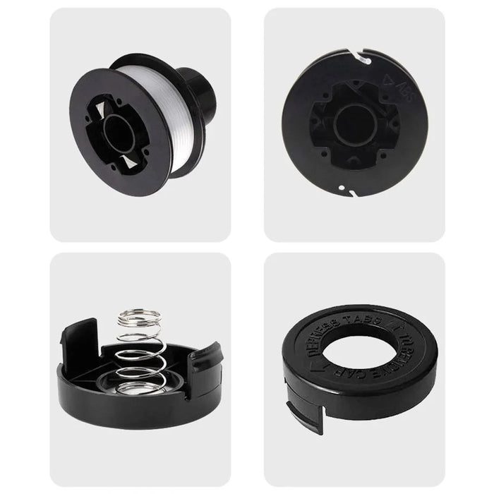For Black & Decker ST1000 / ST3000 / ST4000 / ST4500 Six Spool + Cap + Spring, RS-136-BKP+682378-02 - 4