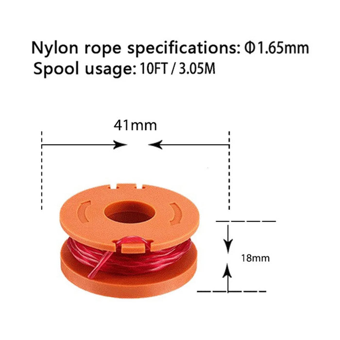 3PCS Replacement Spools for Worx Lawn Mower Replacement Wire Reels WA0010 - 7