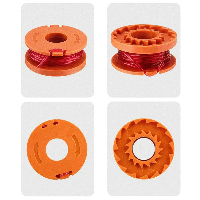 For Worx WG150 / WG151 / WG163 / G165 16 Spool + 4 Cap Lawn Mower Parts Set, WA0010+WA6531 - 4