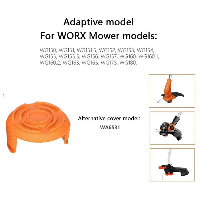 3Pcs For Worx WG150 / WG151 / WG163 / G165 Lawn Mower Spool Cap Spare Part, WA6531 - 2