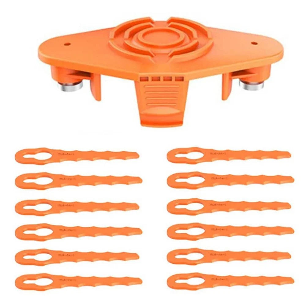 For Worx WG150 / WG151 / WG163 / G165 Lawn Mower Cutter Head + 12 Plastic Blades, TLW-01-2 - 1