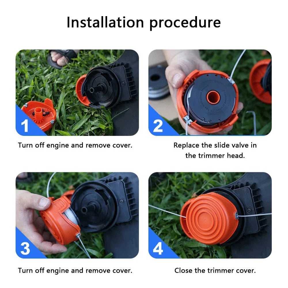 4PCS Spool Nylon Trimmer Line for Black & Decker Lawn Mower Accessories A6441 - 5