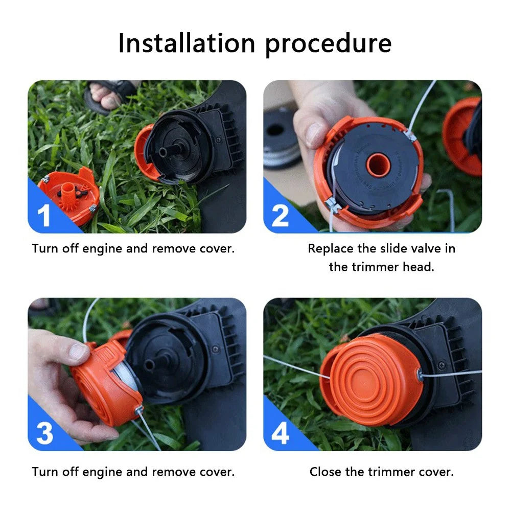 2Pcs For Black & Decker GH700 / GH710 / GH750 Lawn Mower Nylon Rope Spools Parts, DF-065-BKP - 5