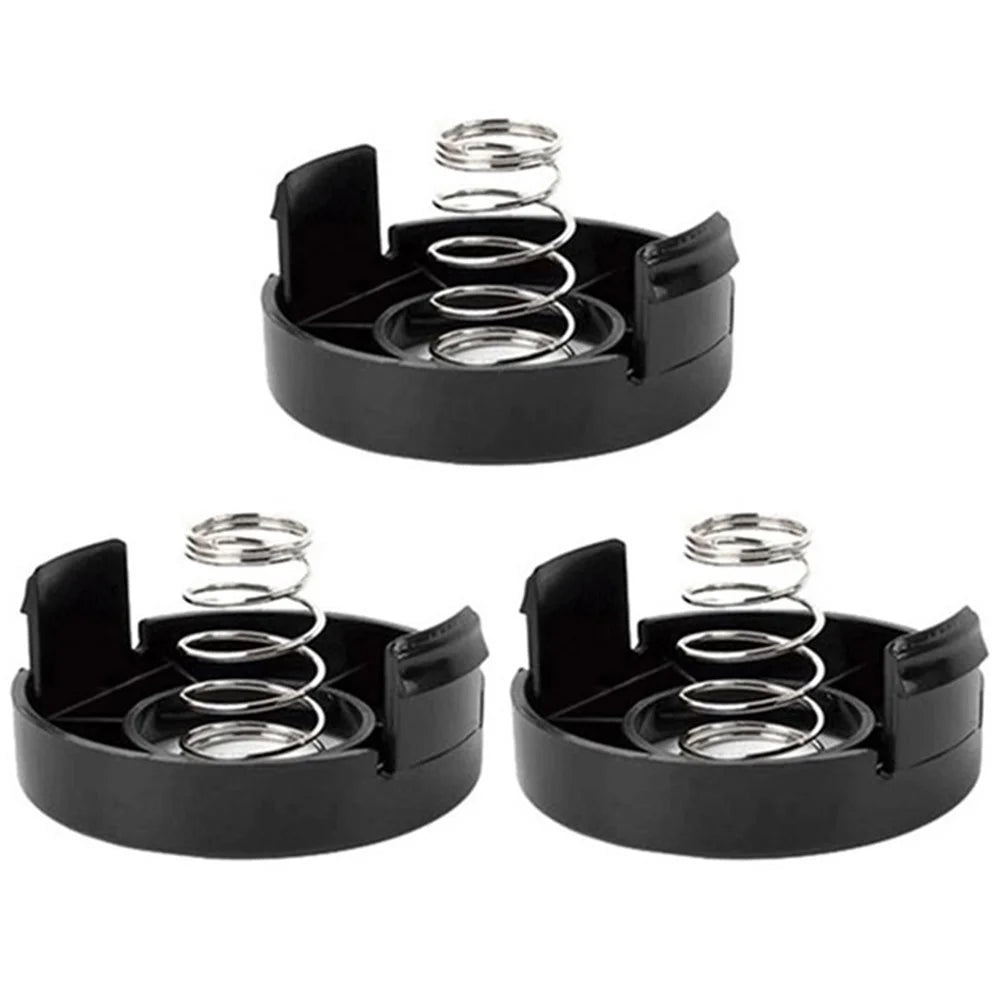 For Black & Decker ST1000 / ST3000 / ST4000 / ST4500 3 Plastic Spool Cap + 3 Metal Spring, 682378-02 - 1