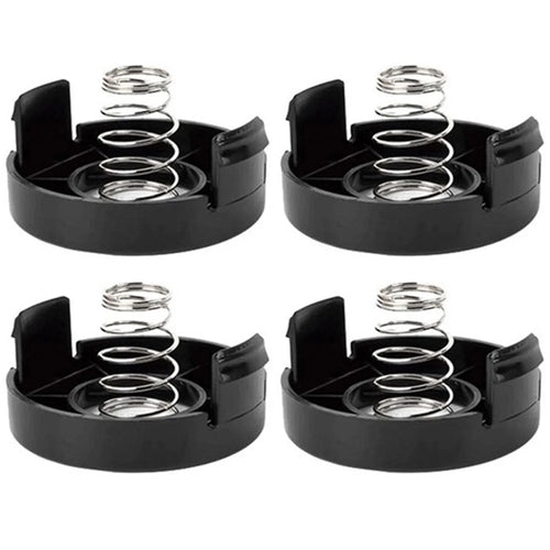 4 Spool Caps + 4 Springs for Black & Decker ST1000 / ST3000 / ST4000 / ST4500 Lawn Mower, 682378-02 - 1