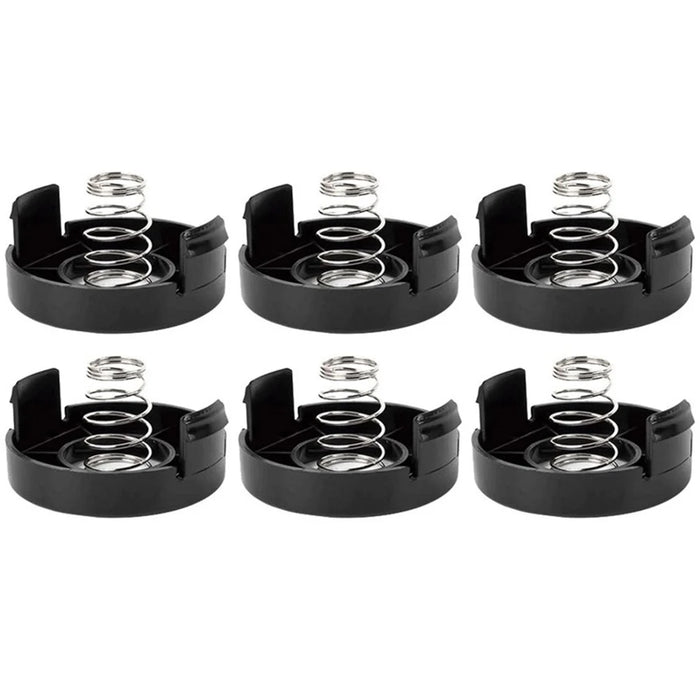 6 Spool Cap + 6 Spring for Black & Decker ST1000 / ST3000 / ST4000 / ST4500 Lawn Mower, 682378-02 - 1