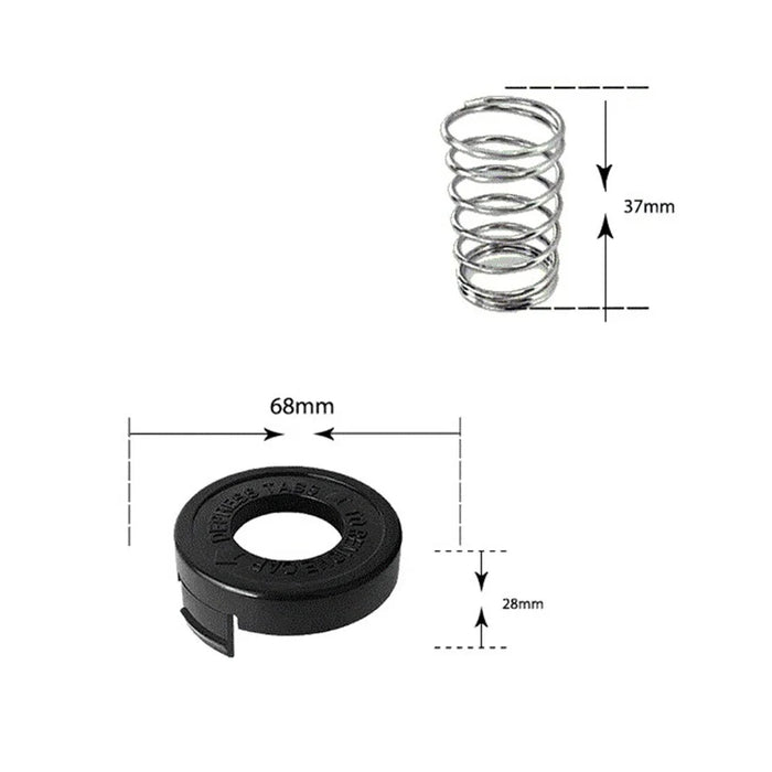 6 Spool Cap + 6 Spring for Black & Decker ST1000 / ST3000 / ST4000 / ST4500 Lawn Mower, 682378-02 - 5