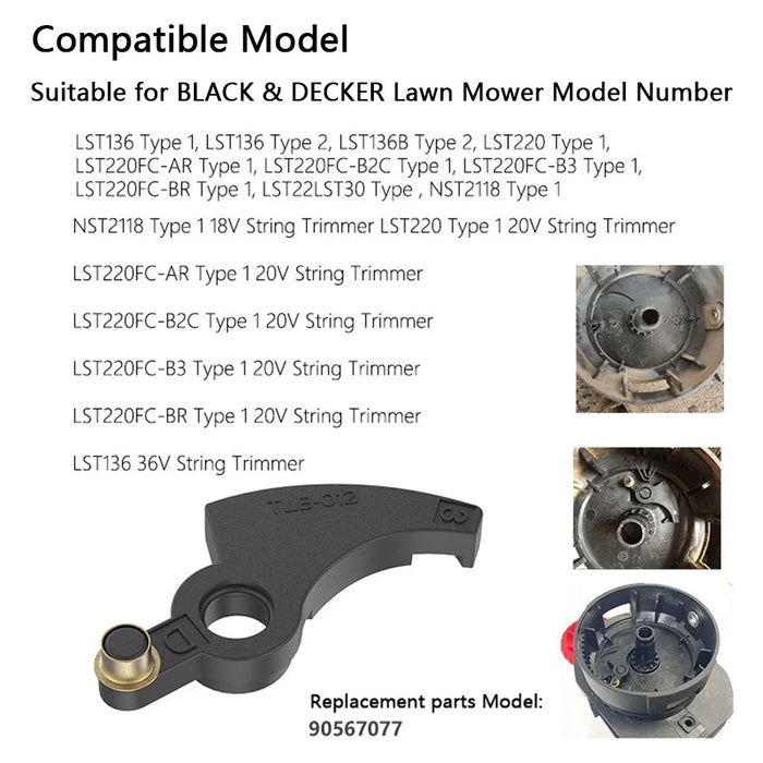 10Pcs 90567077 for Black & Decker LST136 Type 1 / 2 Line Trimmer Line Feeder Lever - 3