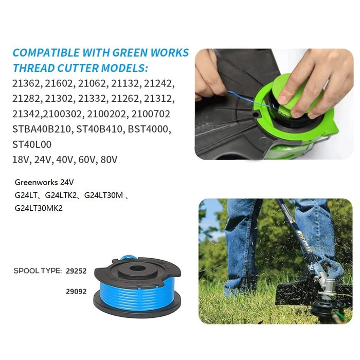 4Pcs for Greenworks Lawn Mower Nylon Rope Line Spool Replacement Parts, 29252 / 29092 - 4