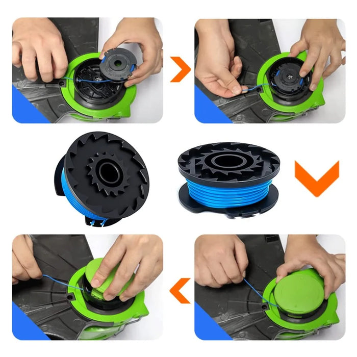 For Greenworks Lawn Mower 8 Line Spools + 1 Spool Cap, 29252 / 29092 - 3