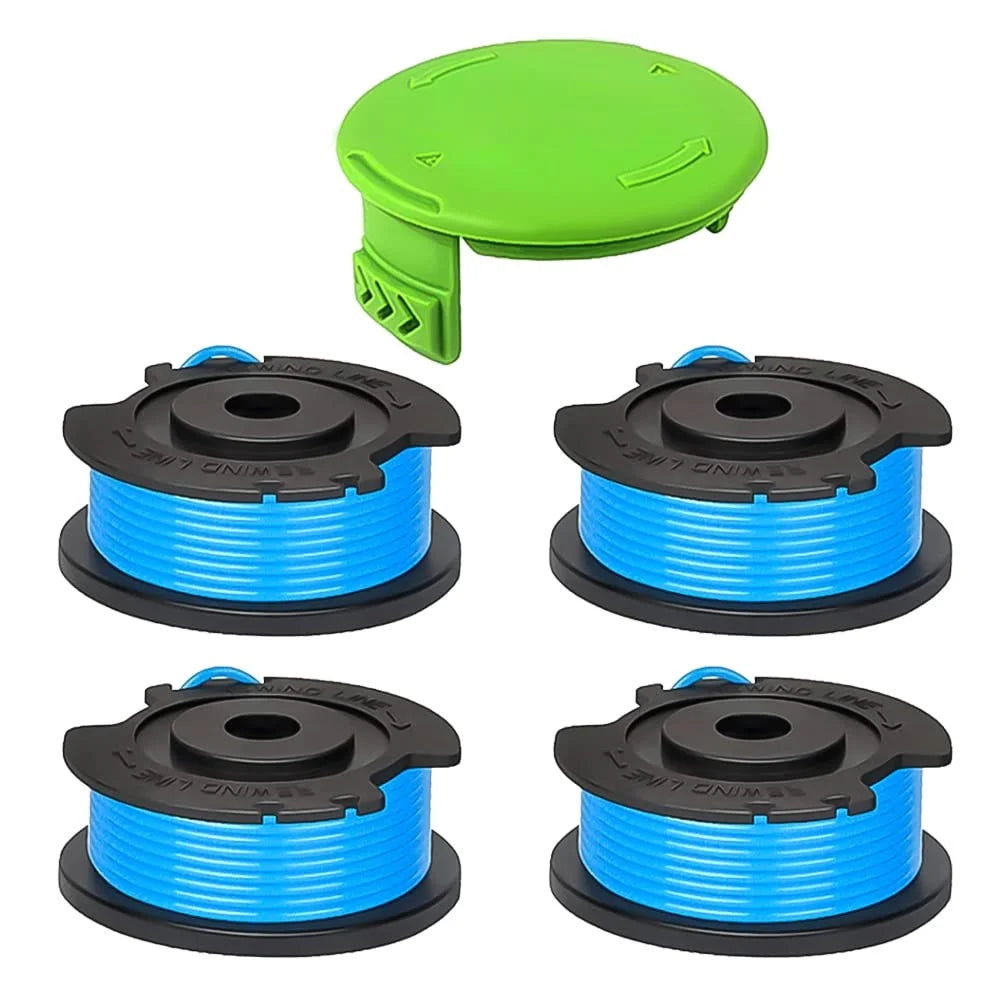For Greenworks BST4000  /  ST40L00  /  2100702 Lawn Mower 4 Line Spool + 1 Spool Cap, 29252&29092 - 1