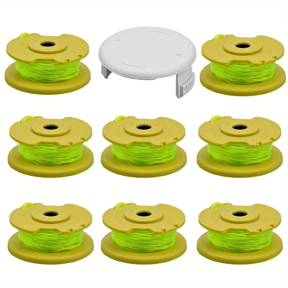 For Ryobi One+ 18V 24V 40V Lawn Mower 8 Spool + 1 Spool Cap, AC80RL3+AC14HCA - 1
