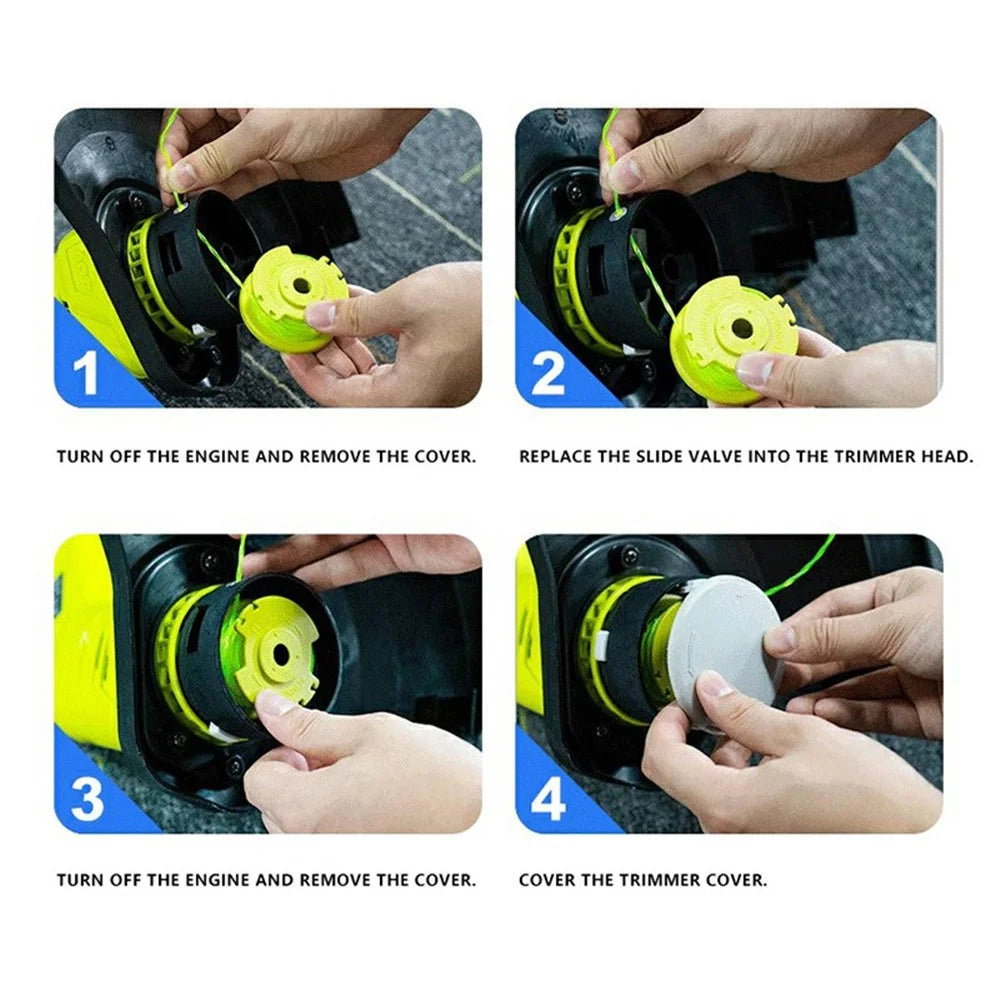 For Ryobi One+ 18V 24V 40V Lawn Mower 8 Spool + 1 Spool Cap, AC80RL3+AC14HCA - 5