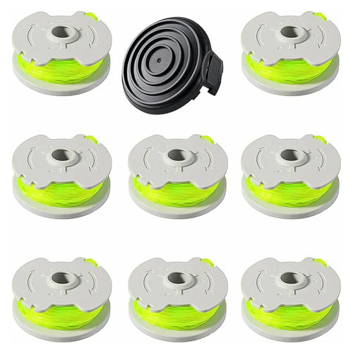 8Pcs WA0014 Line Spool + 1Pc WA0037 Spool Cap Set for Worx WG190 / WG191 / WG168 / WG184 Lawn Mower Parts - 1