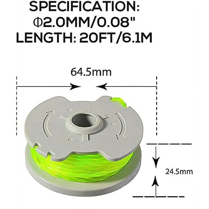 10Pcs WA0014 Strimmer Spool Line for Worx WG190 / WG191 / WG168 / WG184 Lawn Mower Nylon Line - 5