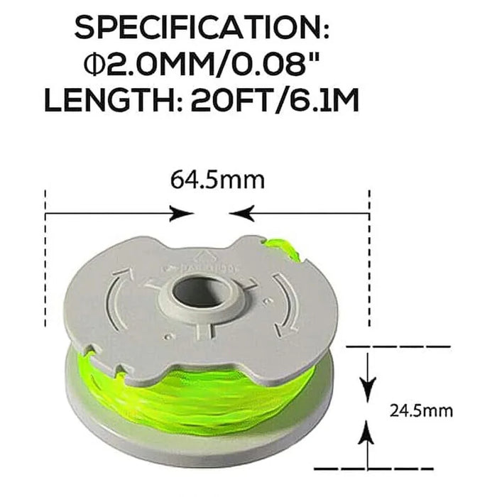 2PCS Lawn Mower Spools for Worx Lawn Trimmer Nylon Wire Reels WA0014 - 5