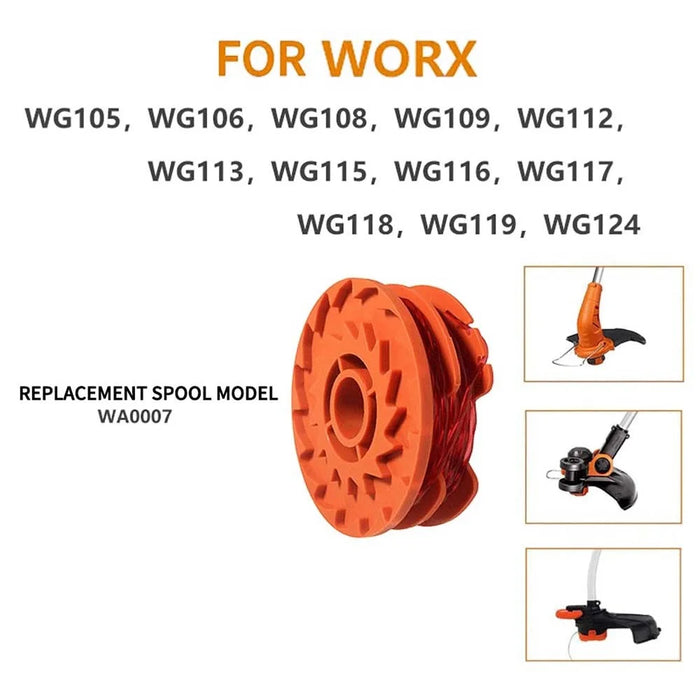 4PCS For Worx Lawn Mower Spools WA0007 Lawn Trimmer Wire Reels - 3
