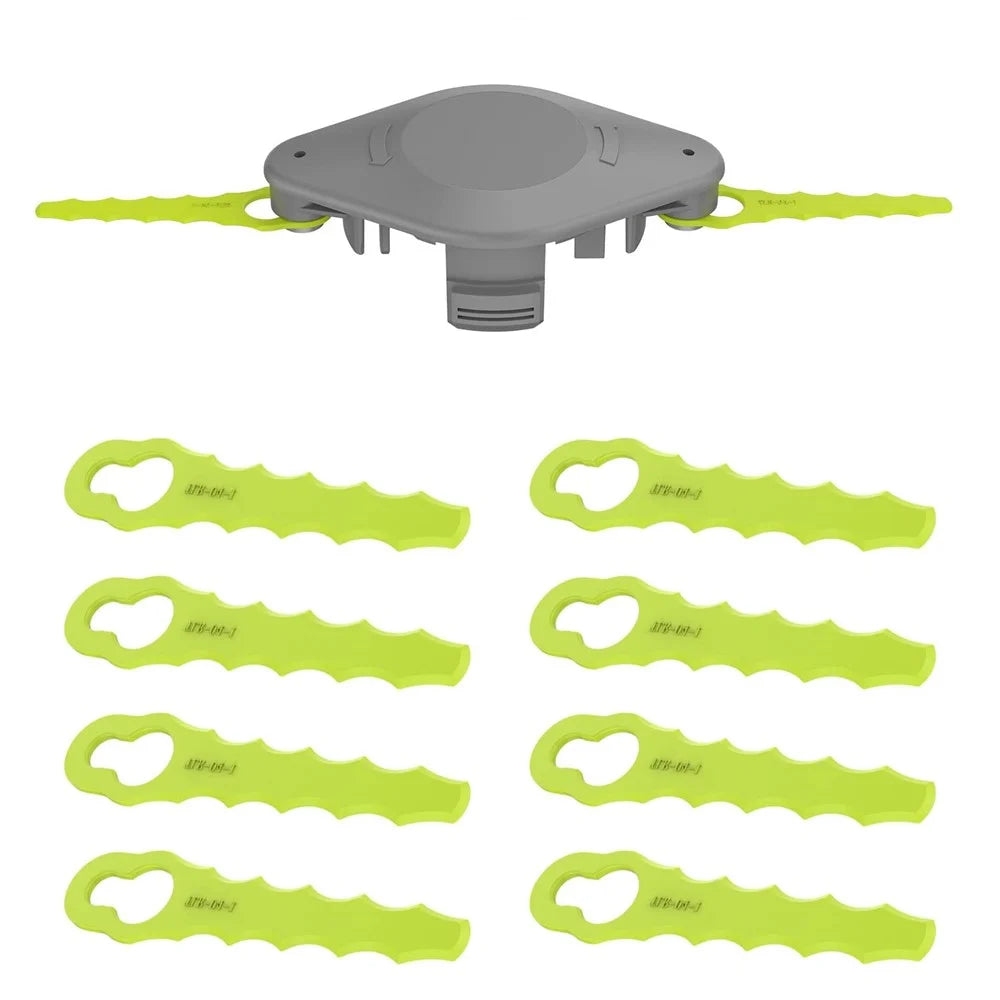 For Ryobi Lawn Mower 1Pc RAC155 Trimmer Head with 10Pcs RAC158 Cutting Blades - 1