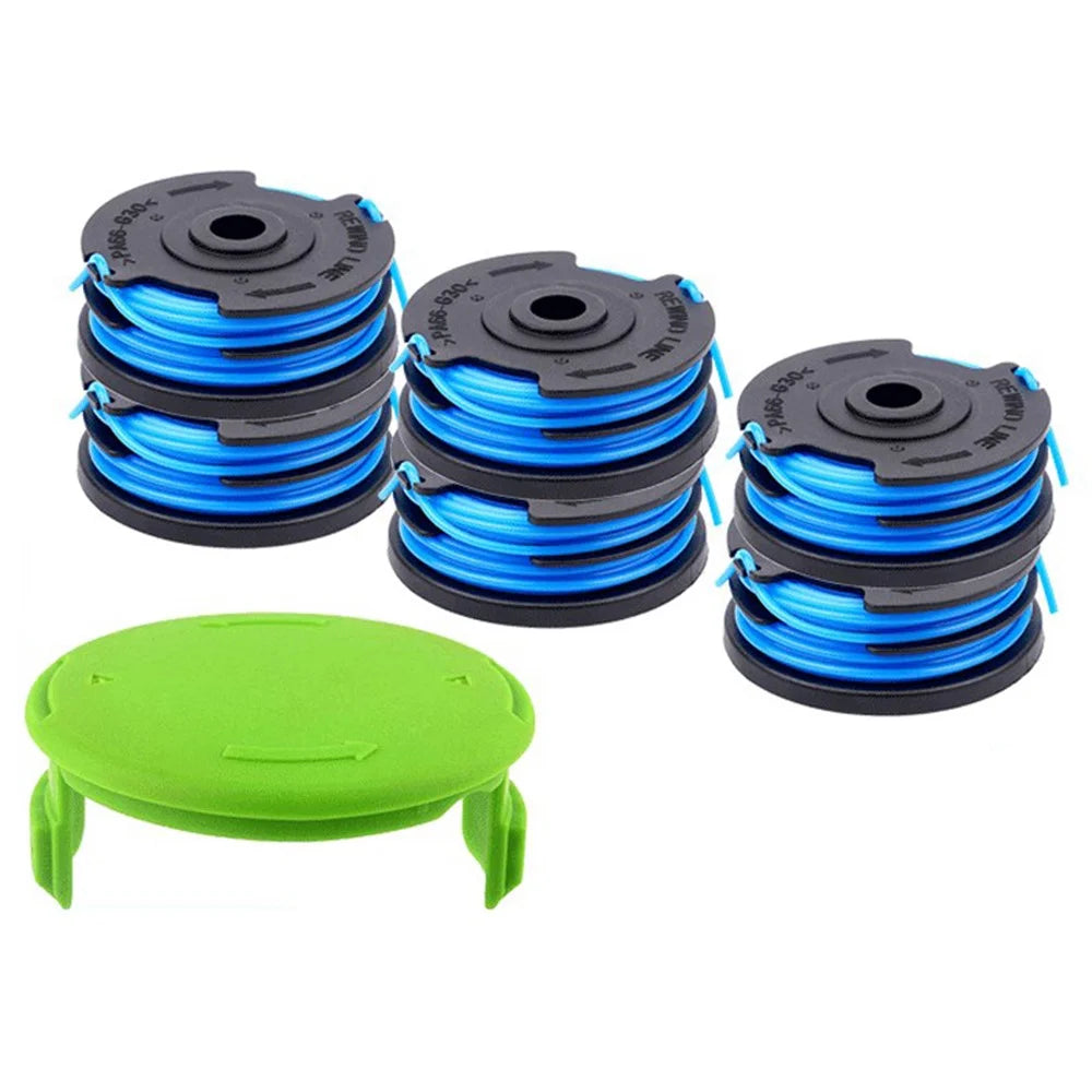 For Greenworks 2101602  /  2101602A Lawn Mower 6 Line Spool + 1 Spool Cap, 2900719 - 1