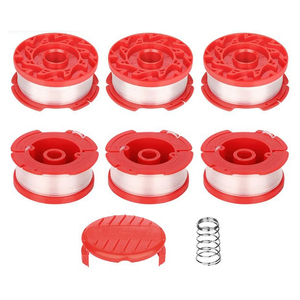 For Craftsman CMCST900 / CMCST915 Lawn Mower 6 Line Spools + Spool Cap + Spring Set, CMZST065 - 1
