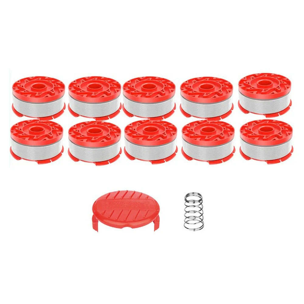 For Craftsman CMCST900 / CMCST915 Lawn Mower 10 Line Spools + Spool Cap + Spring Set, CMZST065 - 1