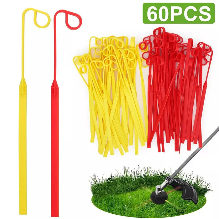 60Pcs For Aero-Flex Lawn Mower Flexible Line Blades Universal Grass Trimmer Part, TLA-01 / TLA-02 - 2