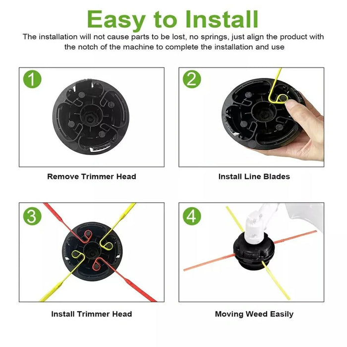 60Pcs For Aero-Flex Lawn Mower Flexible Line Blades Universal Grass Trimmer Part, TLA-01 / TLA-02 - 4
