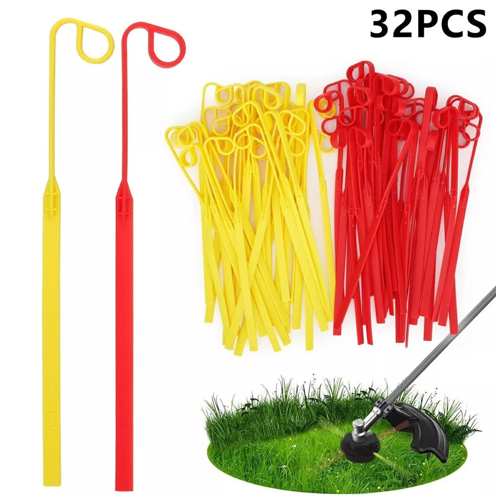 32Pcs for Aero-Flex Lawn Mower Yellow+Red Flexible Line Blades Grass Trimmer Parts, TLA-01 / TLA-02 - 2