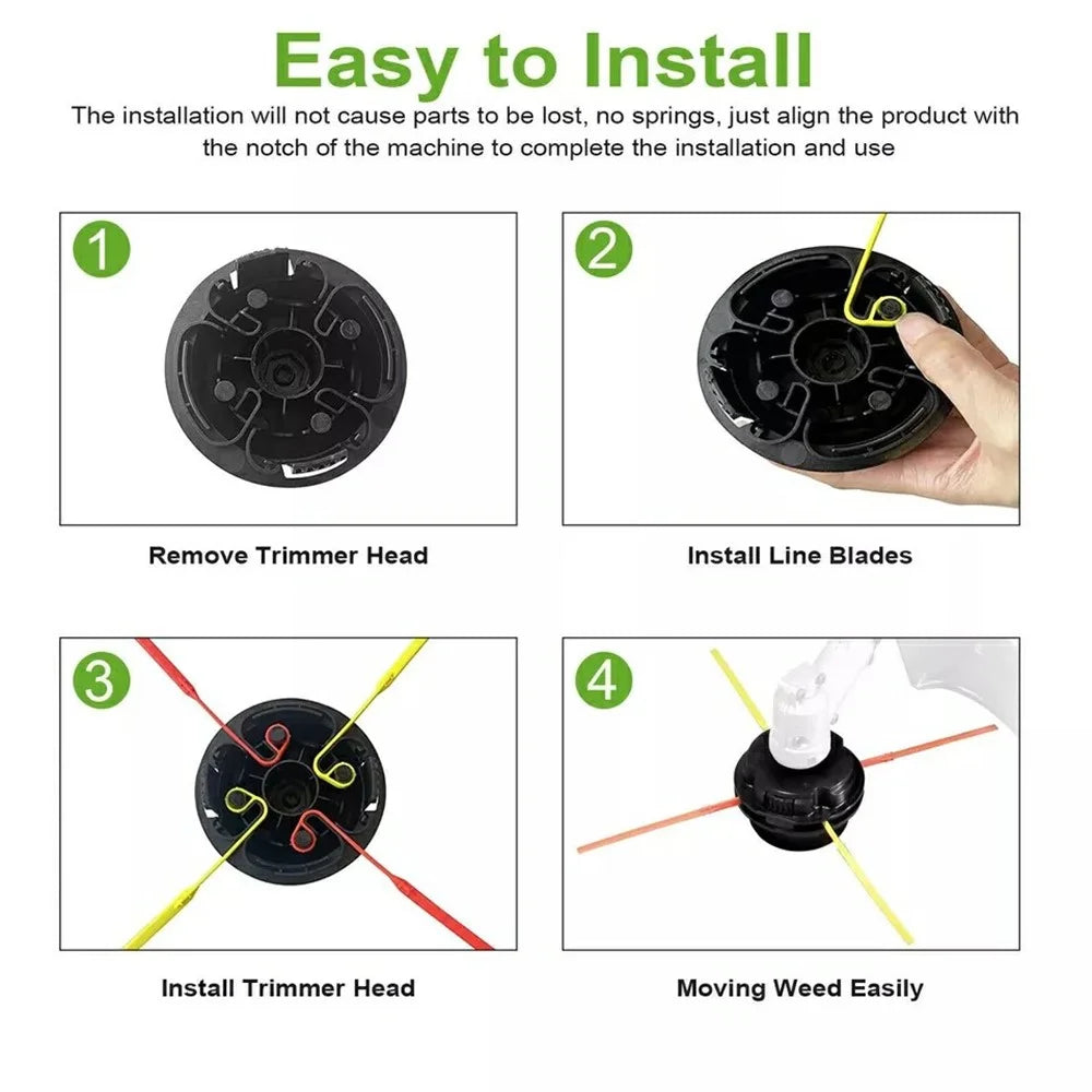 80Pcs For Aero-Flex Lawn Mower Flexible Line Blades Universal Grass Trimmer Part, TLA-01 / TLA-02 - 3