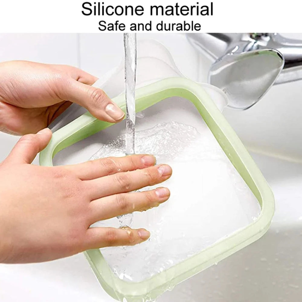 Portable Sandwich Toast Box Silicone + PP Food Container Kids Lunch Bento Box (BPA Free, No FDA) - 5