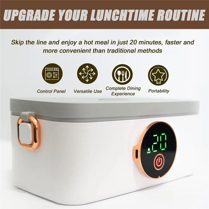 45W Wireless Heated Lunch Box with 16000mAh Battery and 6 Gear Adjustable Heating - 4