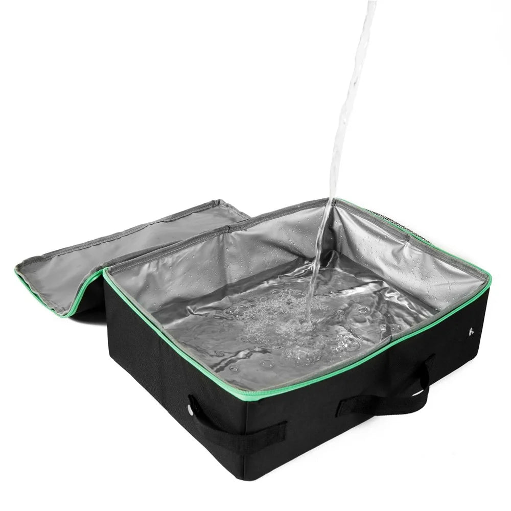 QS-115 Folding Cat Litter Box Portable Oxford Cloth Travel Feces Box Waterproof Mobile Cat Toilet - Black - 5