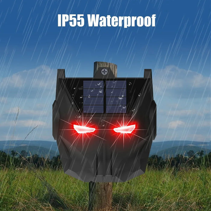 N911X 2Pcs Solar Powered Animal Repellent Lamp Outdoor Security Red LED Flashing Predator Deterrent Light - 4