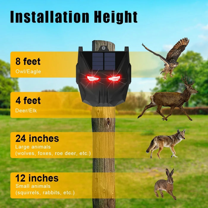 N911X 2Pcs Solar Powered Animal Repellent Lamp Outdoor Security Red LED Flashing Predator Deterrent Light - 5