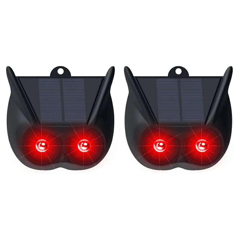 N911V 2Pcs Solar Powered Bird Animal Repellent Lamp Red LED Flashing Predator Deterrent Lights - 1